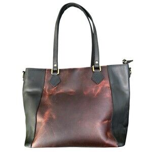 S-ZONE Buffalo LEATHER Tote Bag Large Work Laptop Adjustable Crossbody Travel